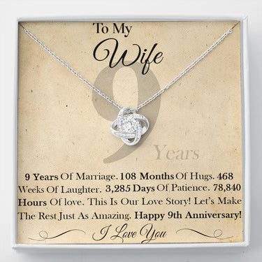 iWow Inspirational 9 Year for Wife This is Our Love Story Necklace On Birthday, Christmas